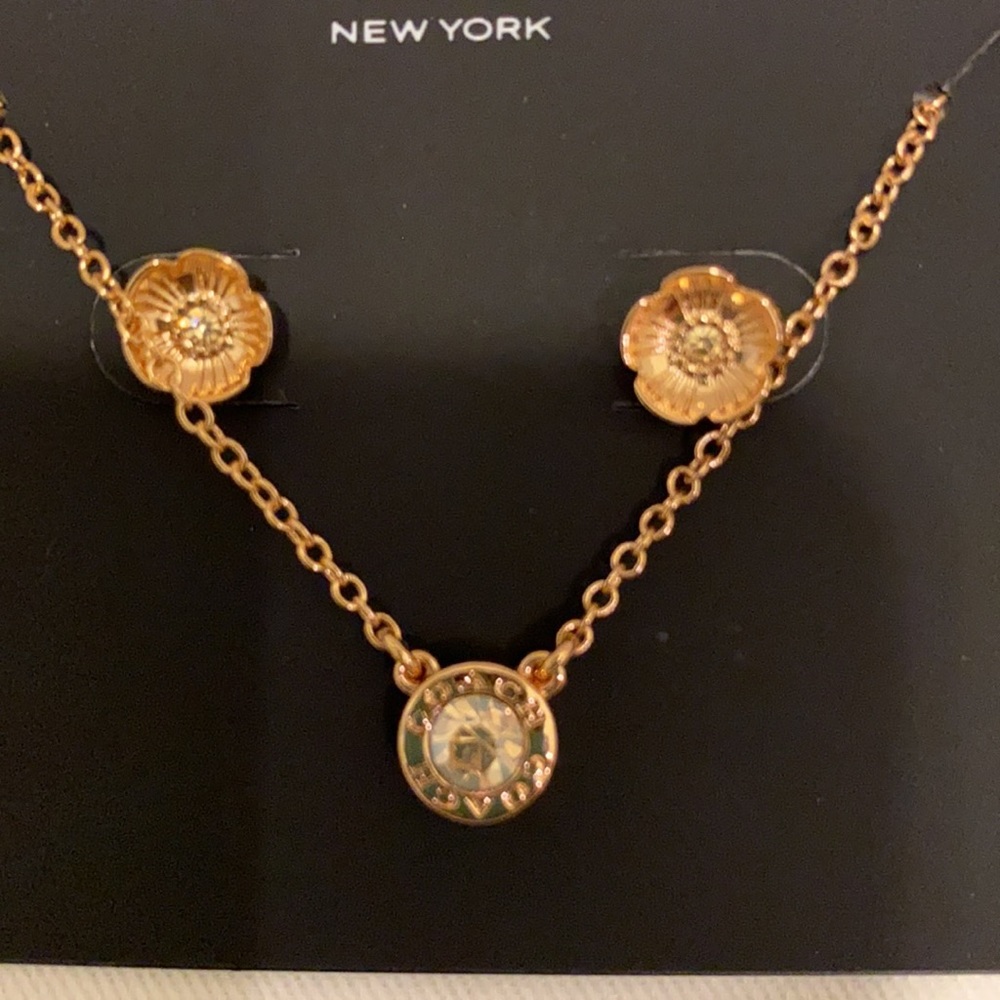Coach Necklace and Earring Set NWT - Picture 6 of 7